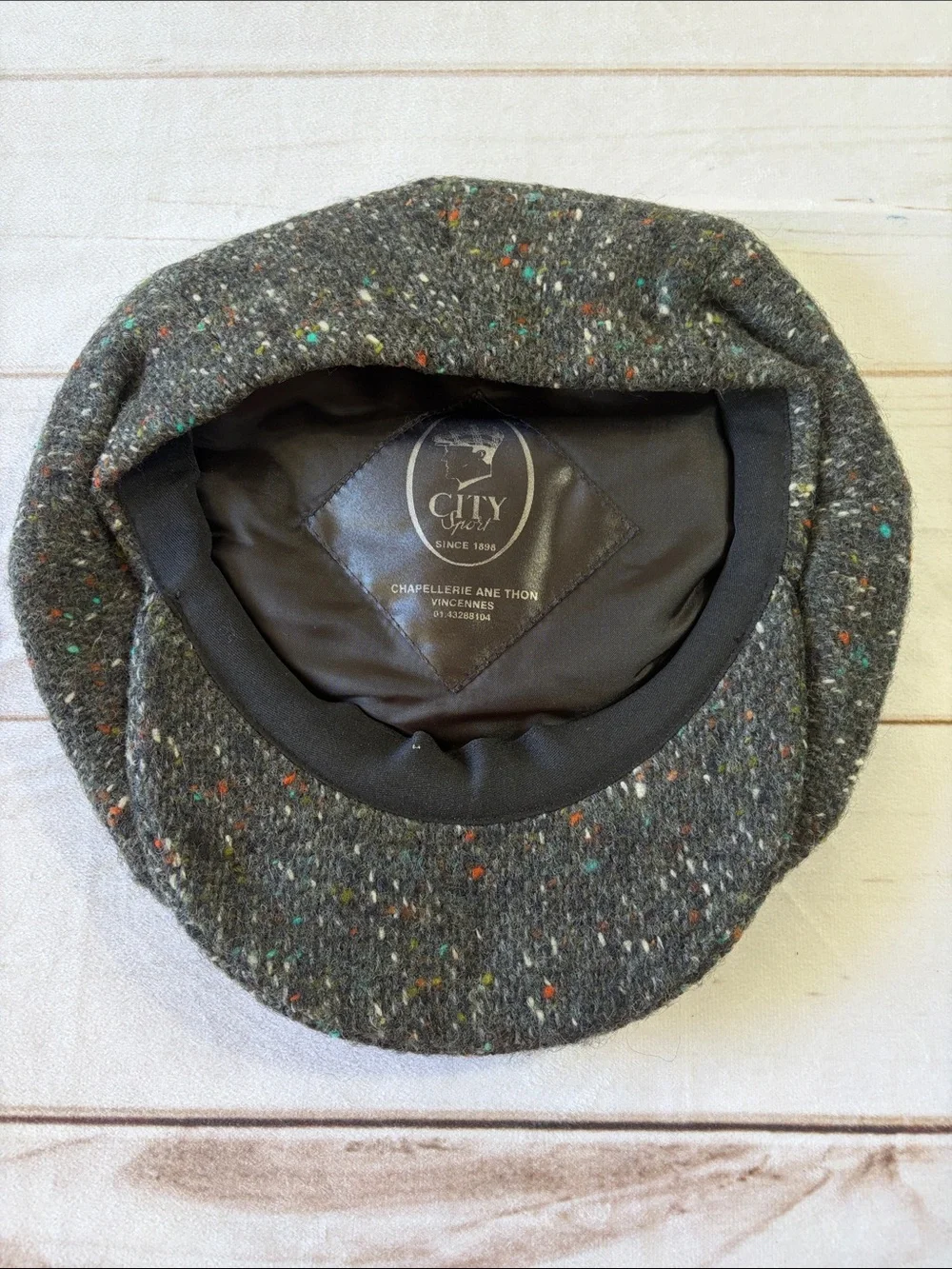 City Sport Men's Dark Gray Tweed Newsboy Cap
